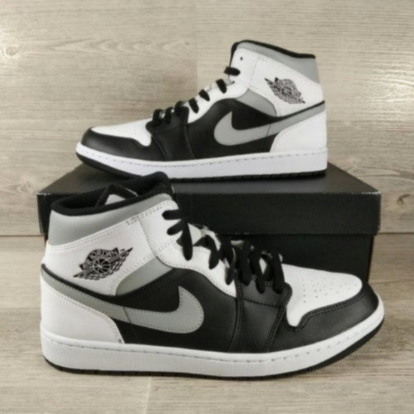 Jordan Other - Nike Air Jordan 1 Mid Sneakers Black White Grey Gray Shoes